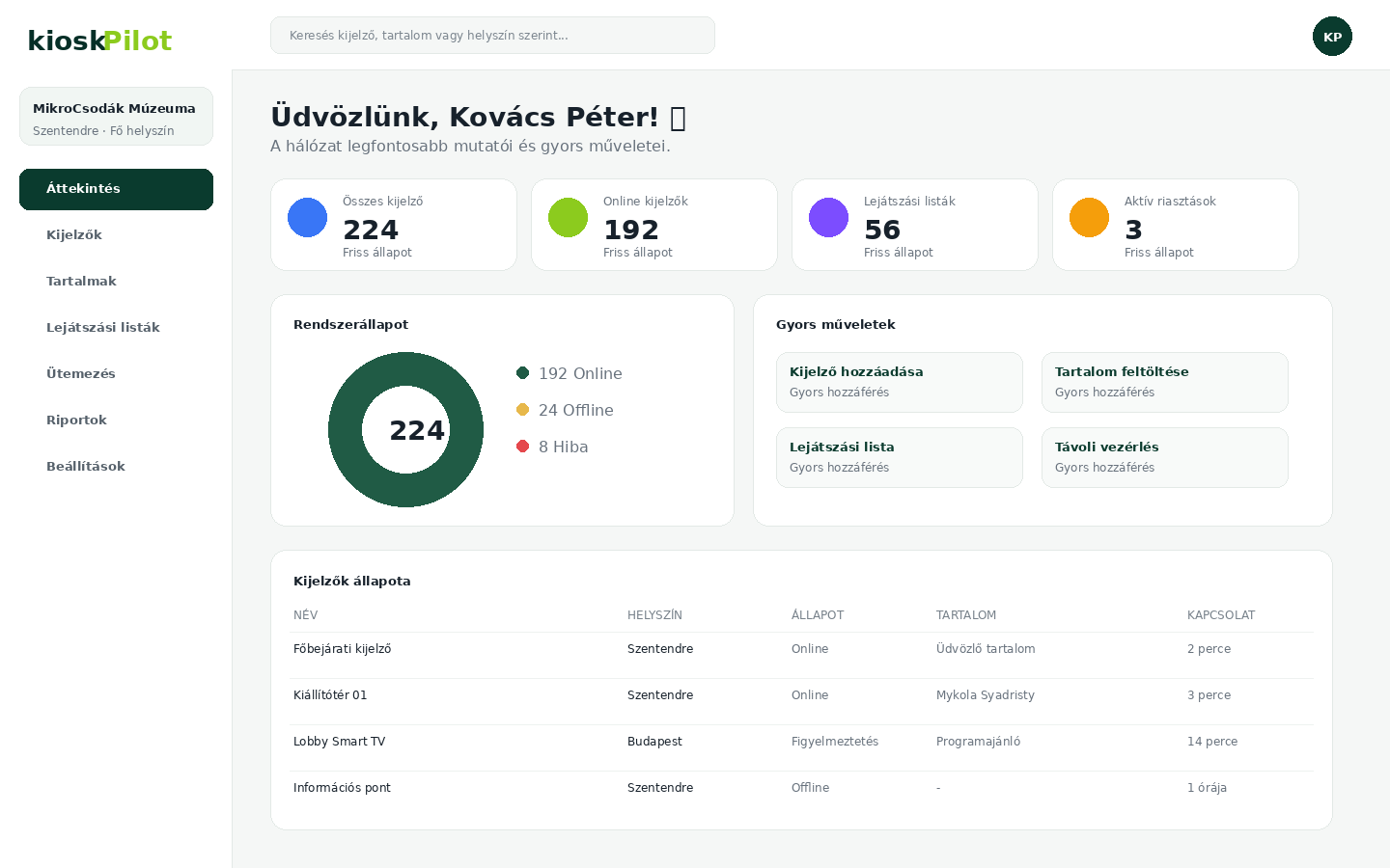 KioskPilot dashboard